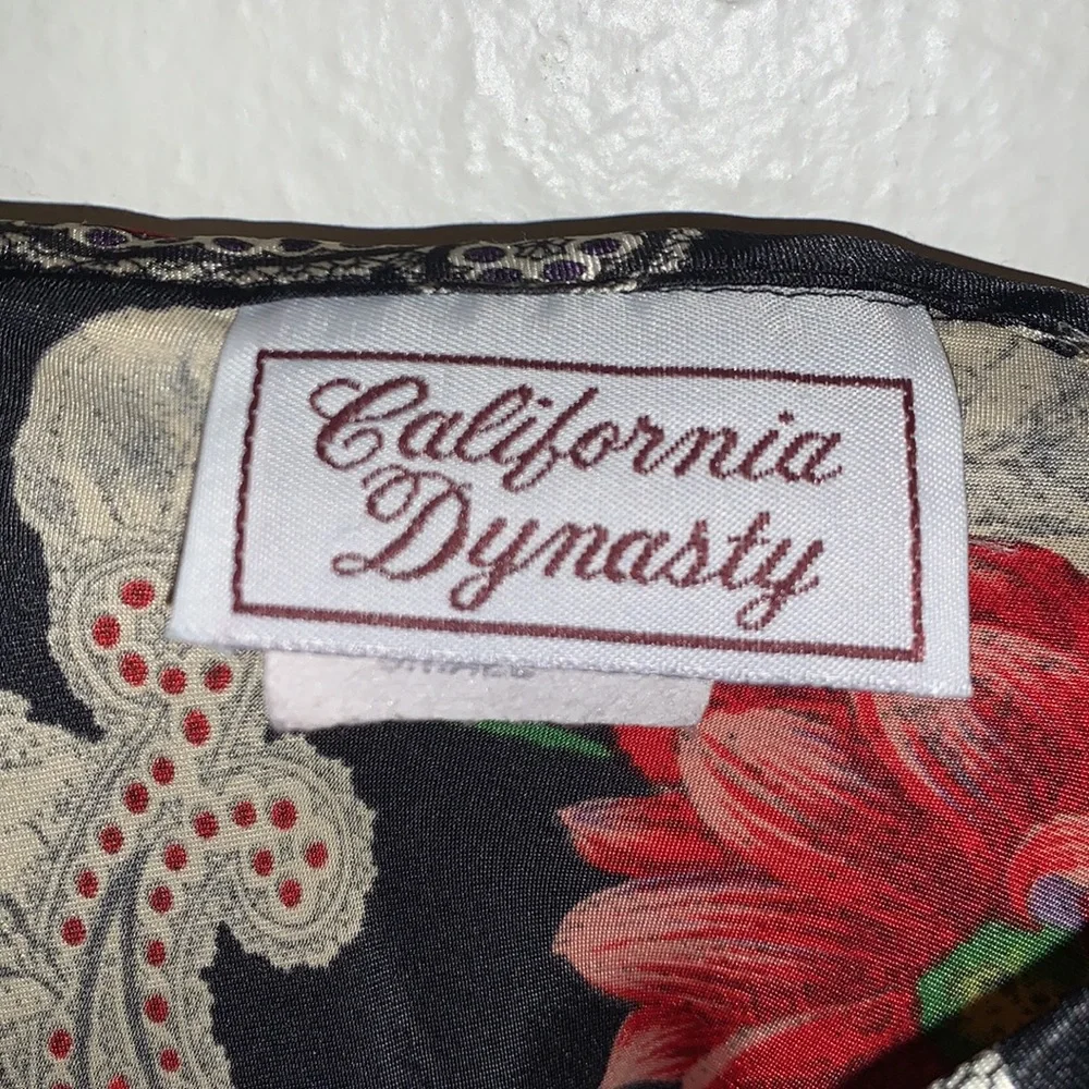California Dynasty 80’s Black Floral Vintage Nightie - Picture 5 of 6